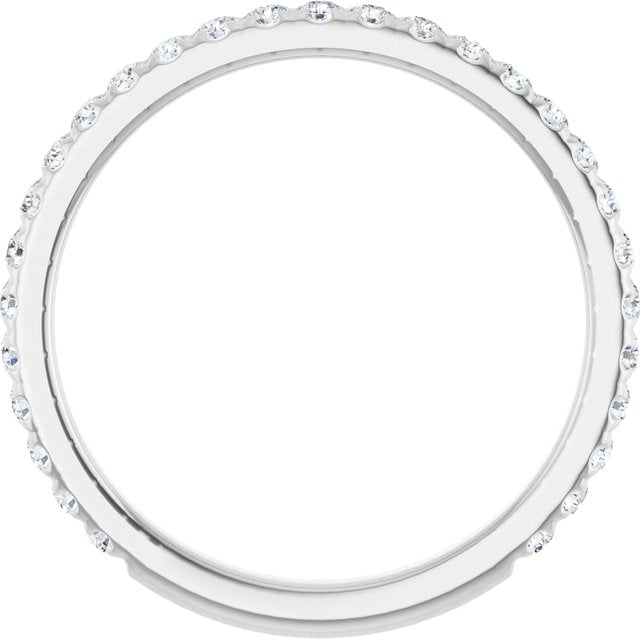 14k White 3/8 Ctw Natural Diamond Anniversary Band