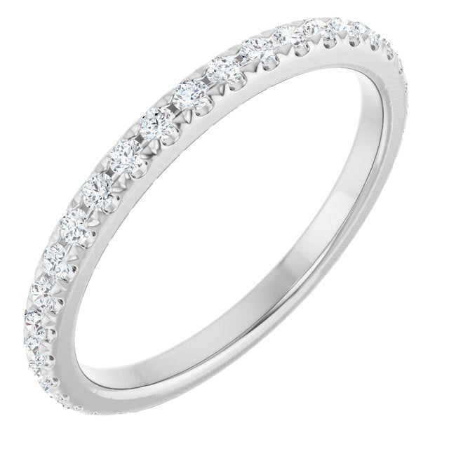14k White 3/8 Ctw Natural Diamond Anniversary Band