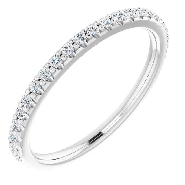 14k White 1/5 Ctw Natural Diamond Band