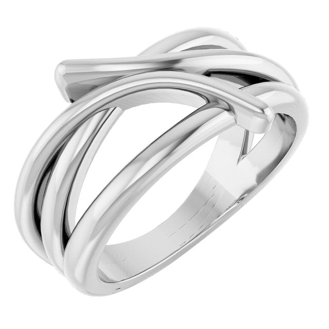 14k White Freeform Ring