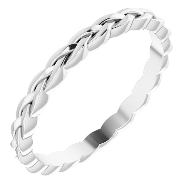 Sterling Silver 2 mm Woven Band Size 8