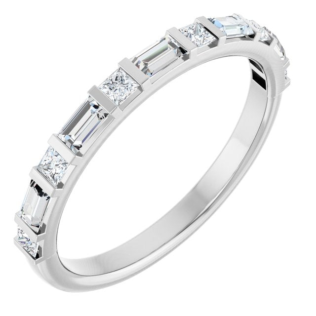 14k White 1/2 Ctw Lab-grown Diamond Anniversary Band