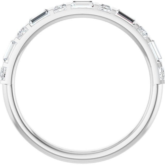 14k White 1/2 Ctw Lab-grown Diamond Anniversary Band