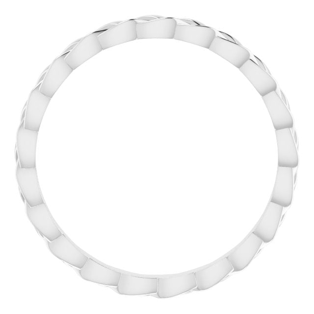 Sterling Silver 2 mm Woven Band Size 8