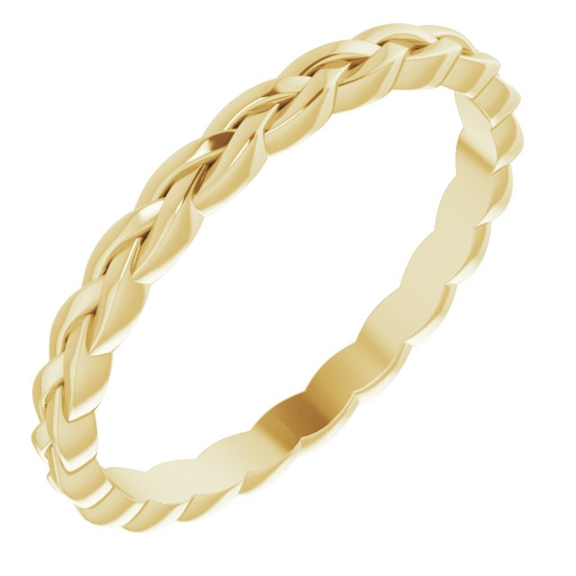 14k Yellow 2 Mm Woven Band Size 9