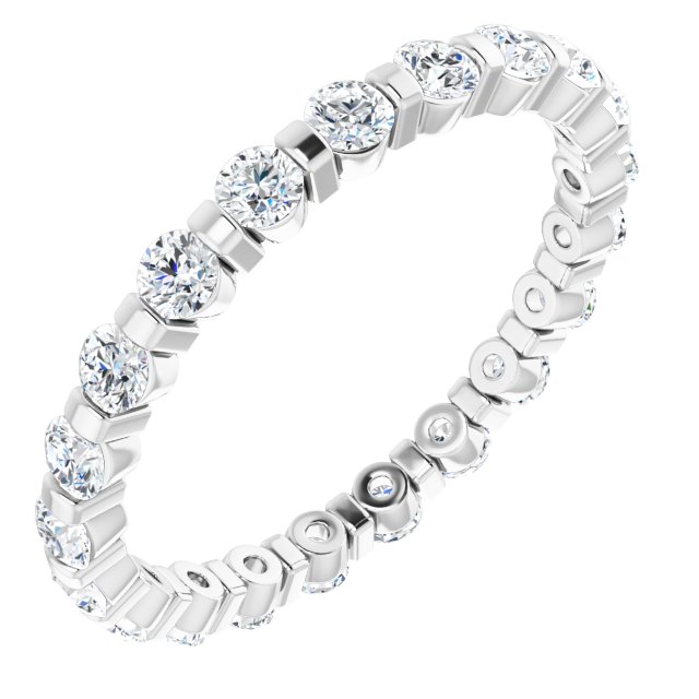 14k White 3/4 Ctw Natural Diamond Eternity Band Size 7