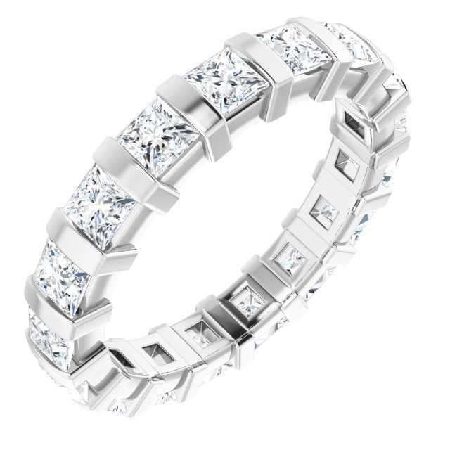 14k White 1 7/8 Ctw Natural Diamond Eternity Band Size 7