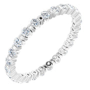 14k White 3/8 Ctw Natural Diamond Eternity Band Size 7