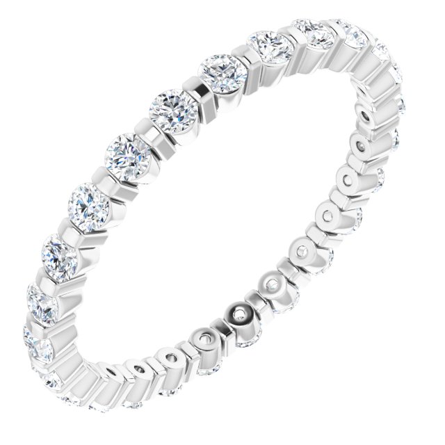 14k White 3/8 Ctw Natural Diamond Eternity Band Size 7