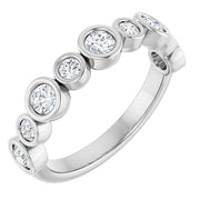 14k White 3/4 Ctw Natural Diamond Anniversary Band
