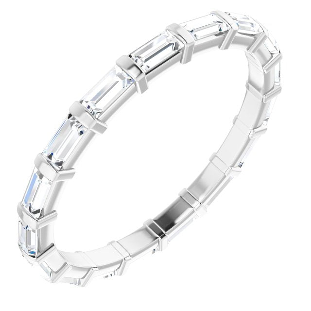 14K White 5/8 CTW Natural Diamond Eternity Band Size 6