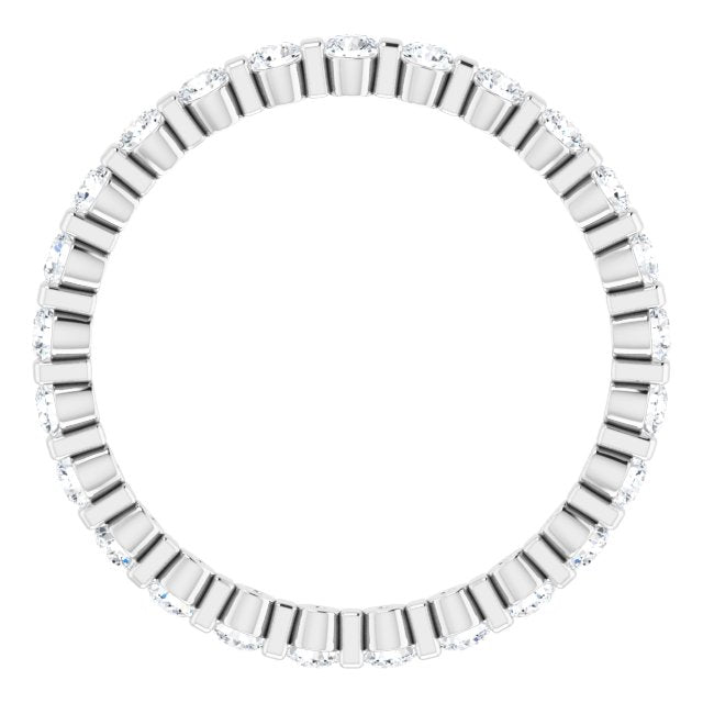 14k White 3/8 Ctw Natural Diamond Eternity Band Size 7