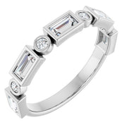 14k White 3/4 Ctw Natural Diamond Anniversary Band