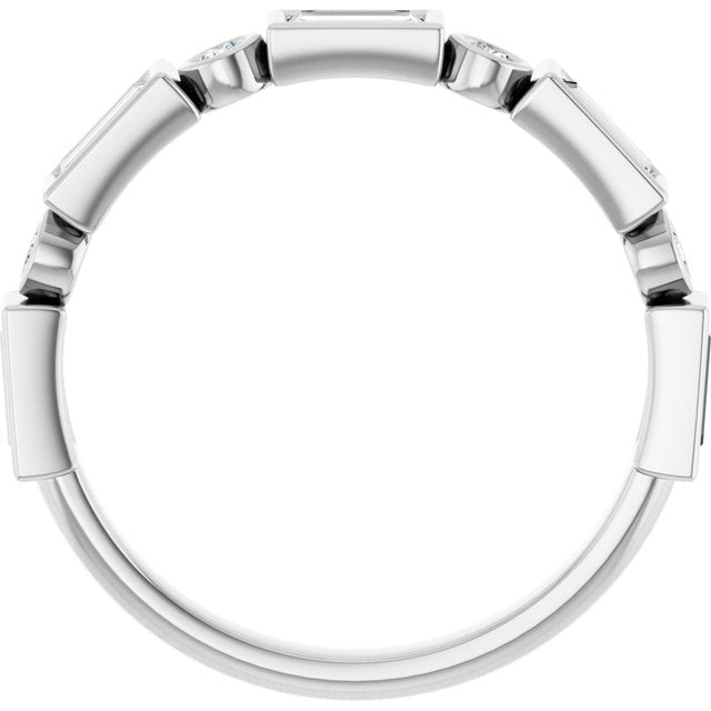 14k White 3/4 Ctw Natural Diamond Anniversary Band