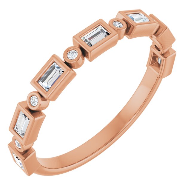 14k Rose 1/3 Ctw Natural Diamond Anniversary Band