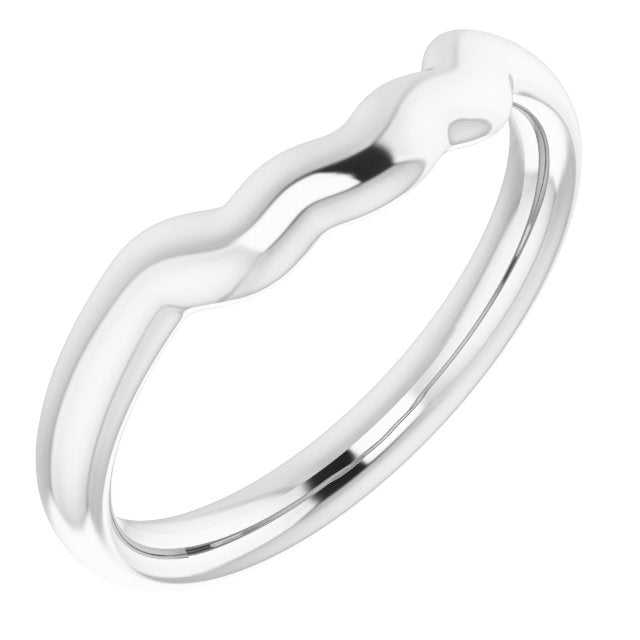 14k White Band For 7x5 Mm Oval Ring