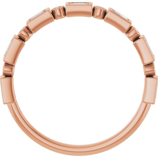 14k Rose 1/3 Ctw Natural Diamond Anniversary Band