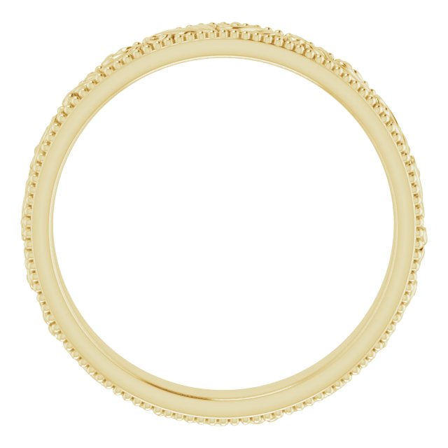 18k Yellow 3.2 Mm Floral-inspired Band Size 5