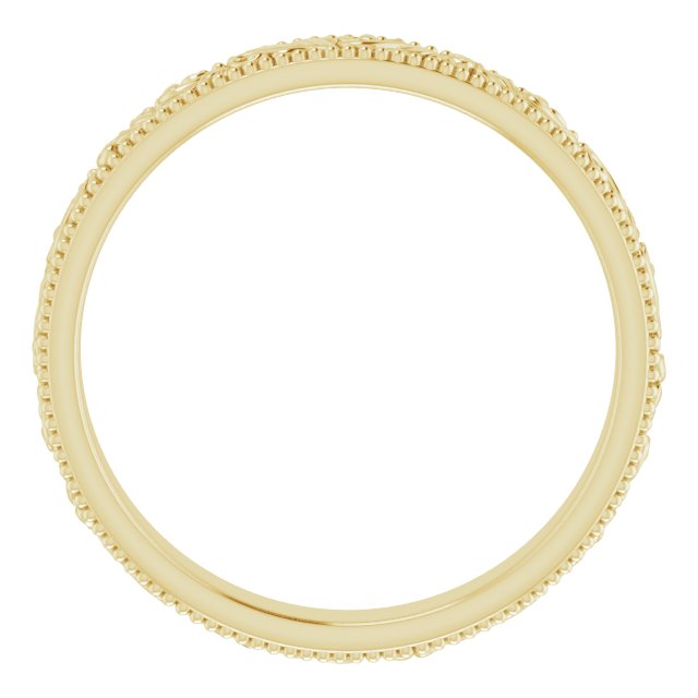 14k Yellow 3.2 Mm Floral-inspired Band Size 6