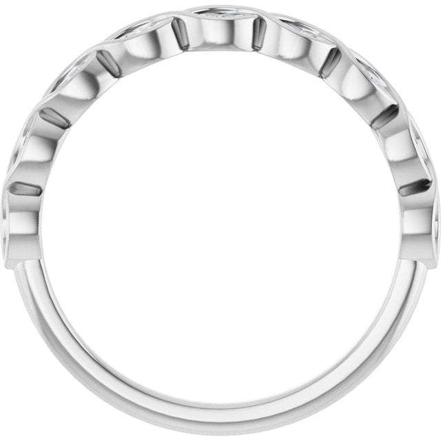 14k White 1/4 Ctw Natural Diamond Anniversary Band