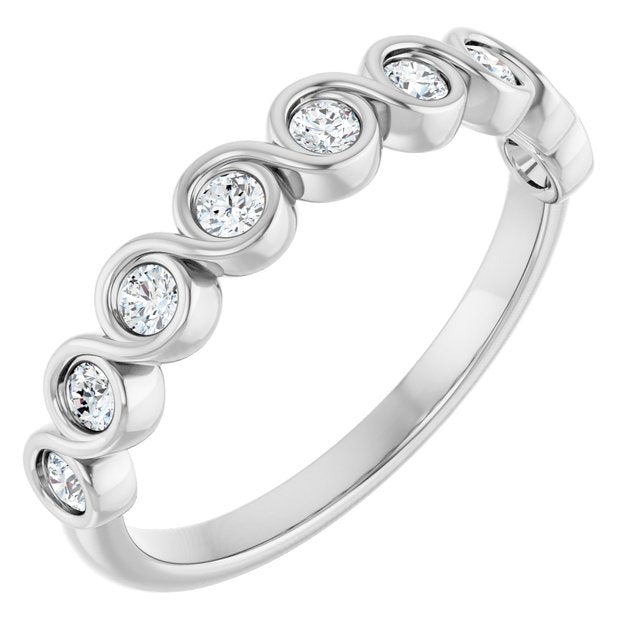 14k White 1/4 Ctw Natural Diamond Anniversary Band