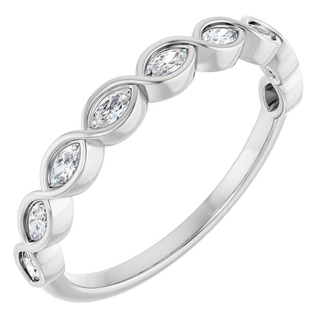 14k White 1/4 Ctw Natural Diamond Anniversary Band
