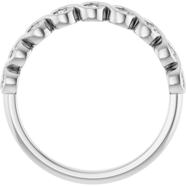 14k White 1/4 Ctw Natural Diamond Anniversary Band
