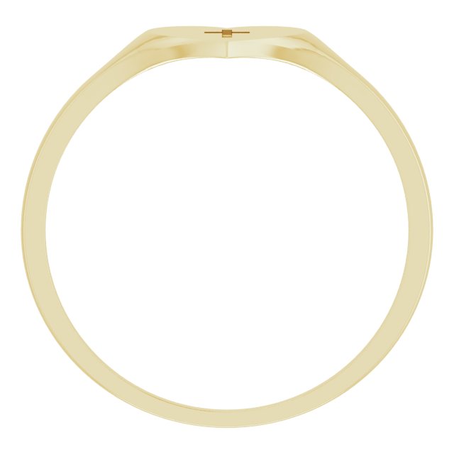 14k Yellow Heart & Cross Ring Size 3