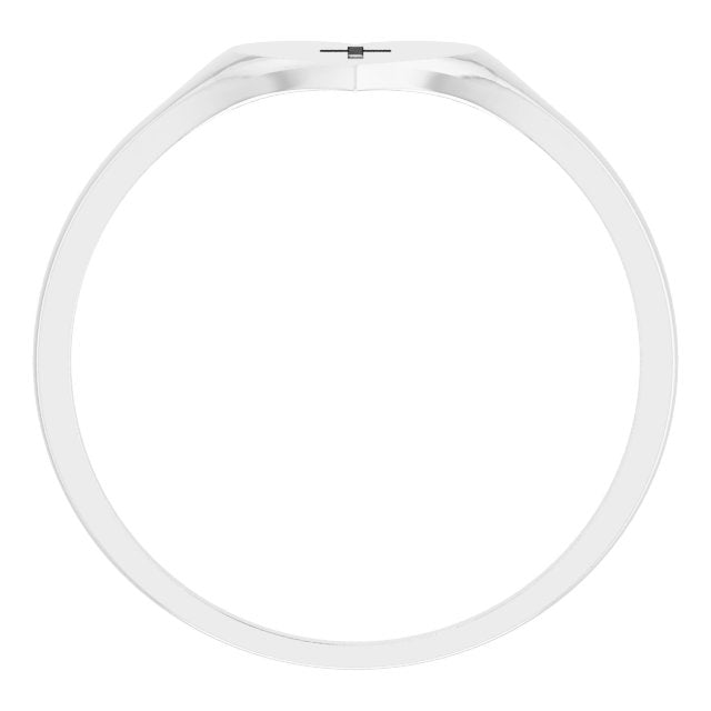 14k White Heart & Cross Ring Size 5