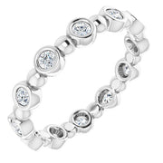14k White 3/8 Ctw Natural Diamond Eternity Band Size 7