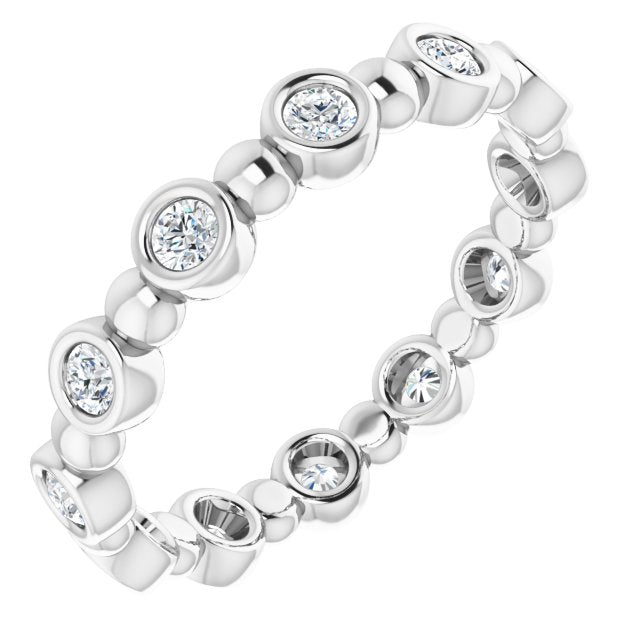 14k White 3/8 Ctw Natural Diamond Eternity Band Size 7