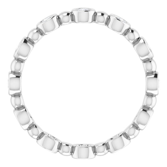 14k White 3/8 Ctw Natural Diamond Eternity Band Size 7
