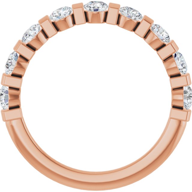 14k Rose 9/10 Ctw Natural Diamond Anniversary Band