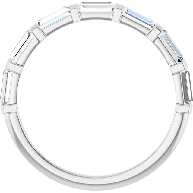 14k White 5/8 Ctw Natural Diamond Anniversary Band