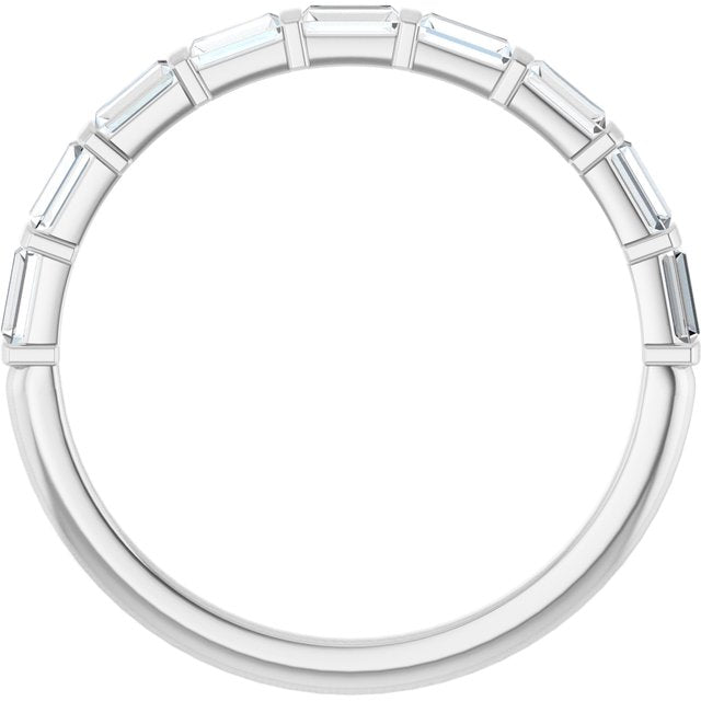 14k White 3/8 Ctw Natural Diamond Anniversary Band