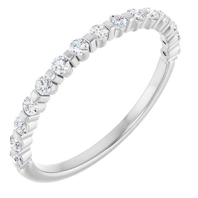 14k White 1/5 Ctw Natural Diamond Anniversary Band