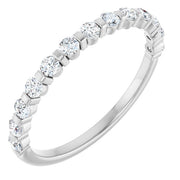14k White 3/8 Ctw Natural Diamond Anniversary Band