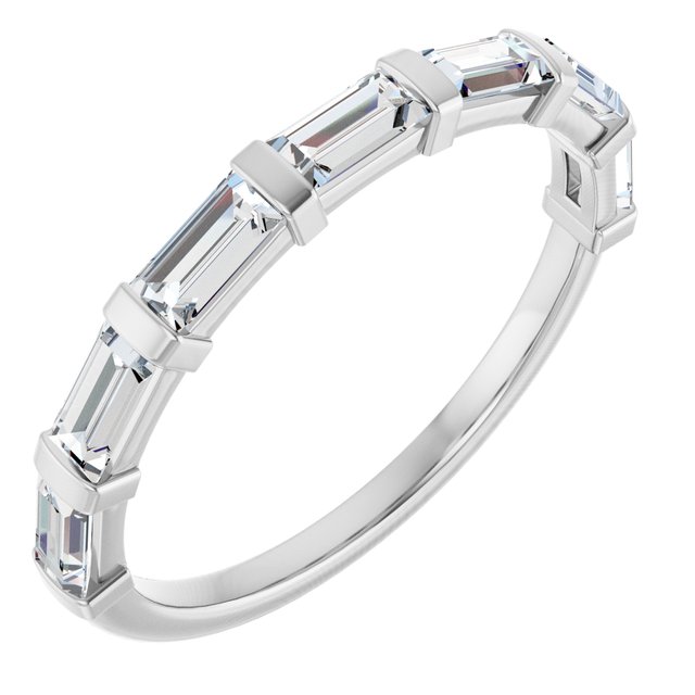 14k White 5/8 Ctw Natural Diamond Anniversary Band