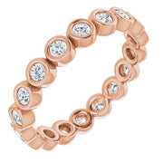 14k Rose 1/2 Ctw Lab-grown Diamond  Eternity Band