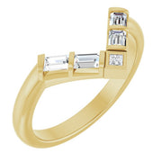 14k Yellow 1/3 Ctw Natural Diamond Contour Band
