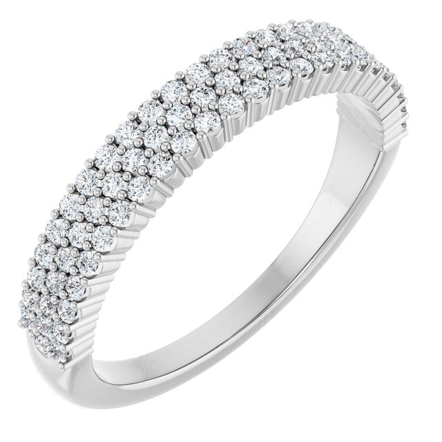 14k White 1/3 Ctw Natural Diamond Anniversary Band