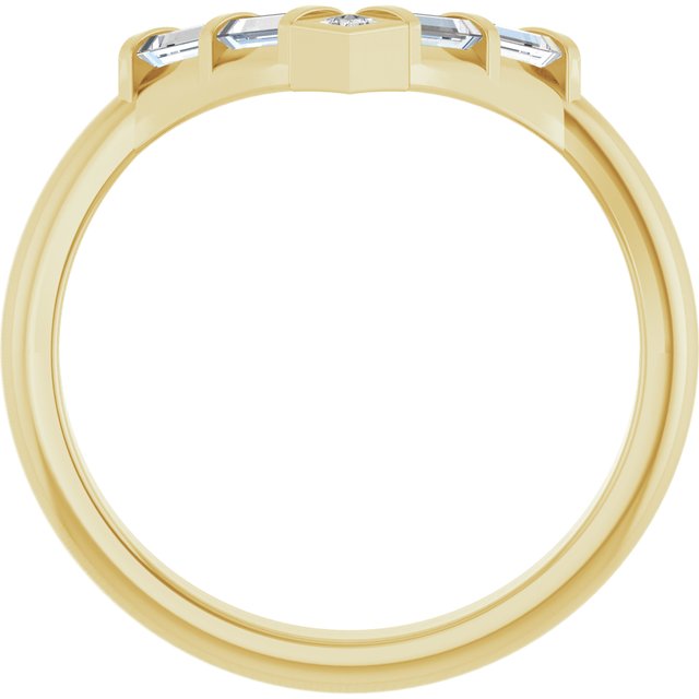 14k Yellow 1/3 Ctw Natural Diamond Contour Band