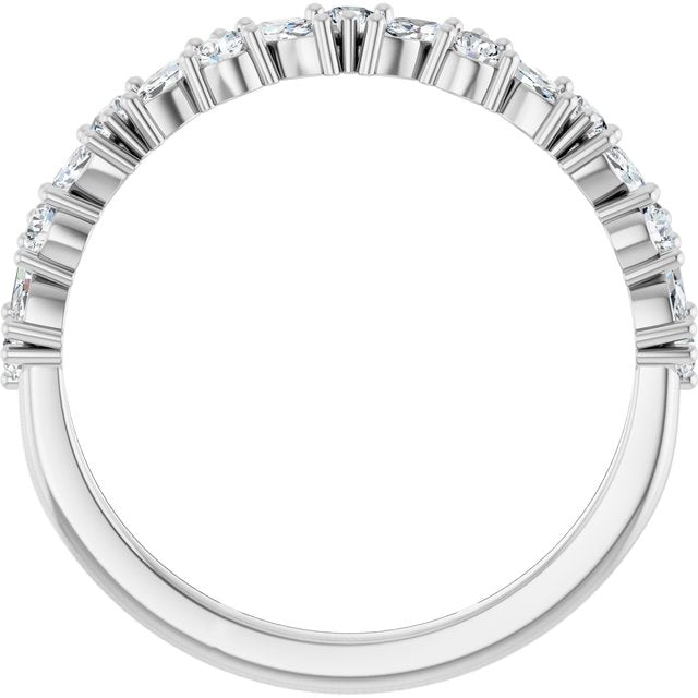 14K White 1/2 CTW Lab-Grown Diamond Anniversary Band