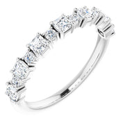 14k White 3/4 Ctw Natural Diamond Anniversary Band