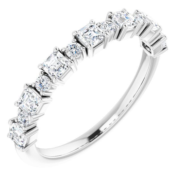 14k White 3/4 Ctw Natural Diamond Anniversary Band
