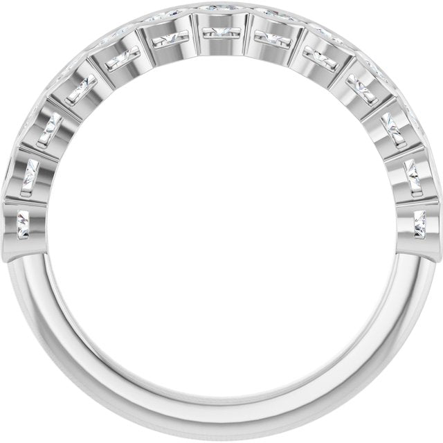 14k White 3/4 Ctw Natural Diamond Anniversary Band
