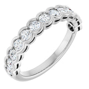 14k White 3/4 Ctw Natural Diamond Anniversary Band