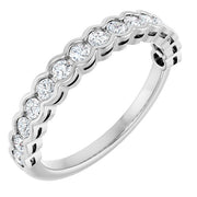 14k White 1/2 Ctw Natural Diamond Anniversary Band