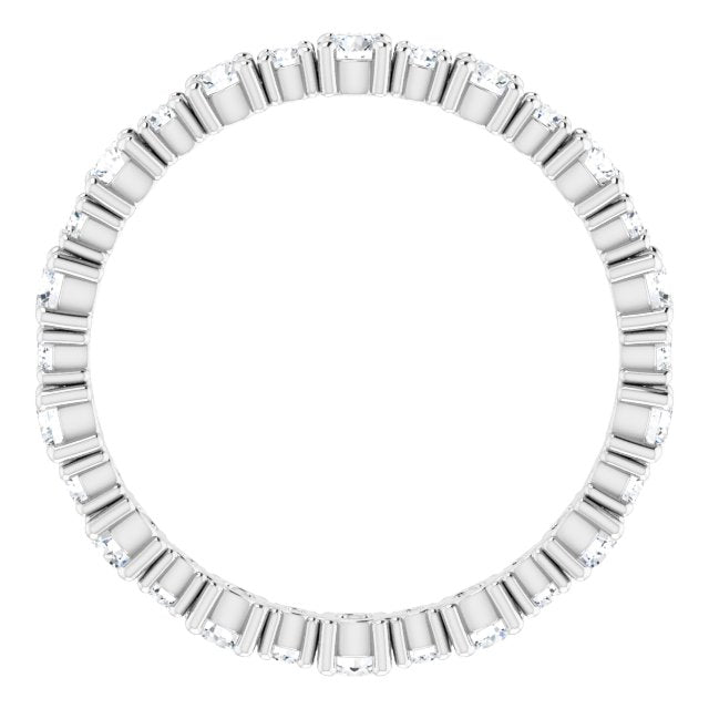 14K White 3/4 CTW Natural Diamond Eternity Band Size 7