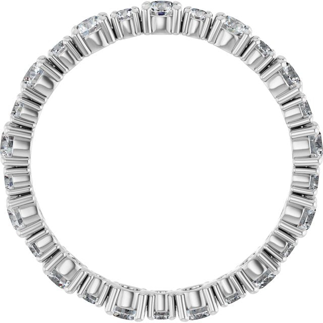 14K White 1 1/5 CTW Lab-Grown Diamond Eternity Band Size 7